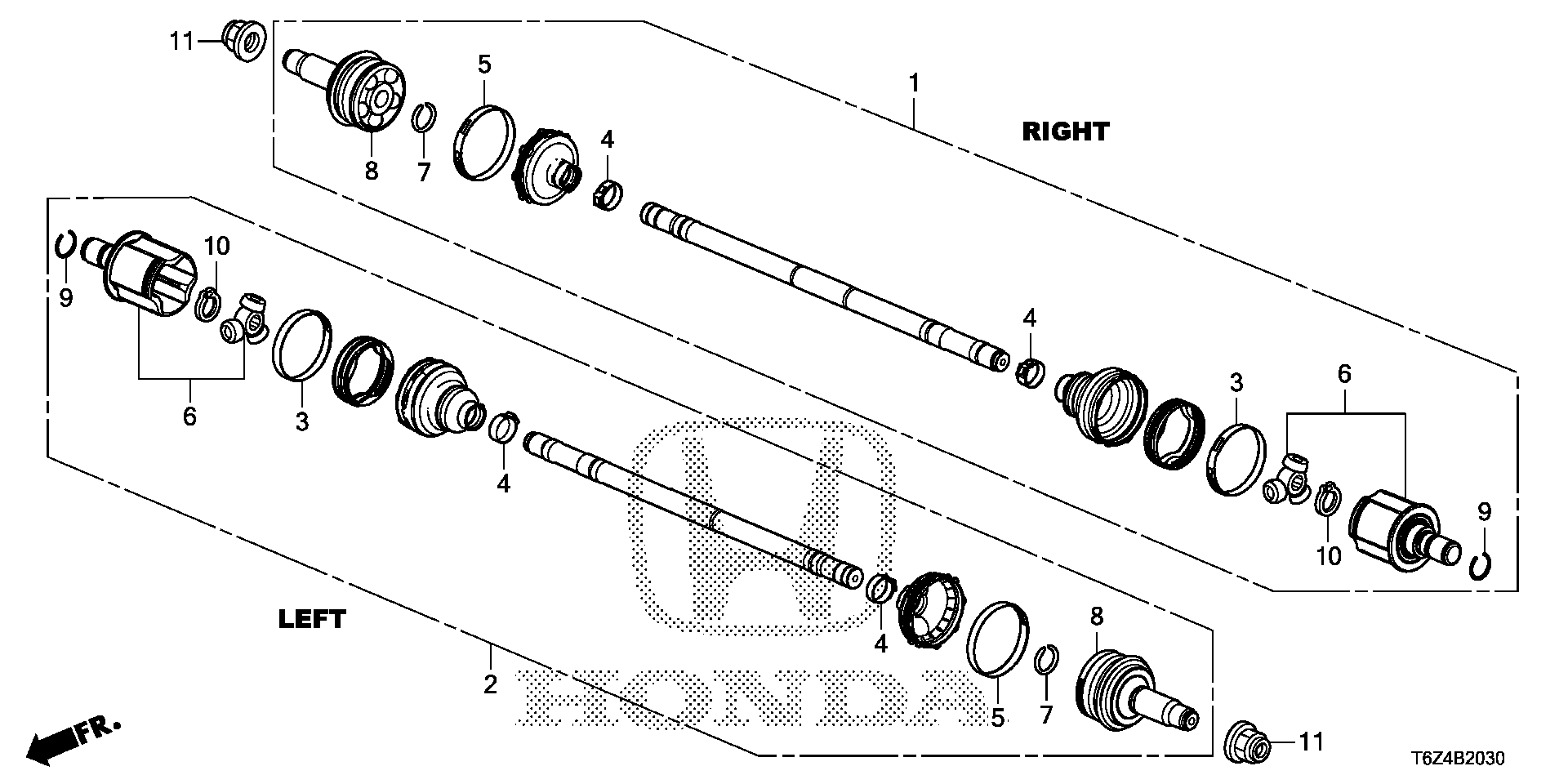 Diagram REAR DRIVESHAFT for your 2009 Honda Pilot   