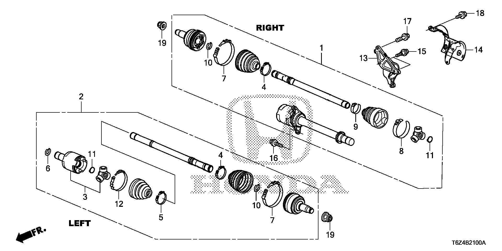 Diagram DRIVESHAFT (-'19) for your 2009 Honda Pilot   