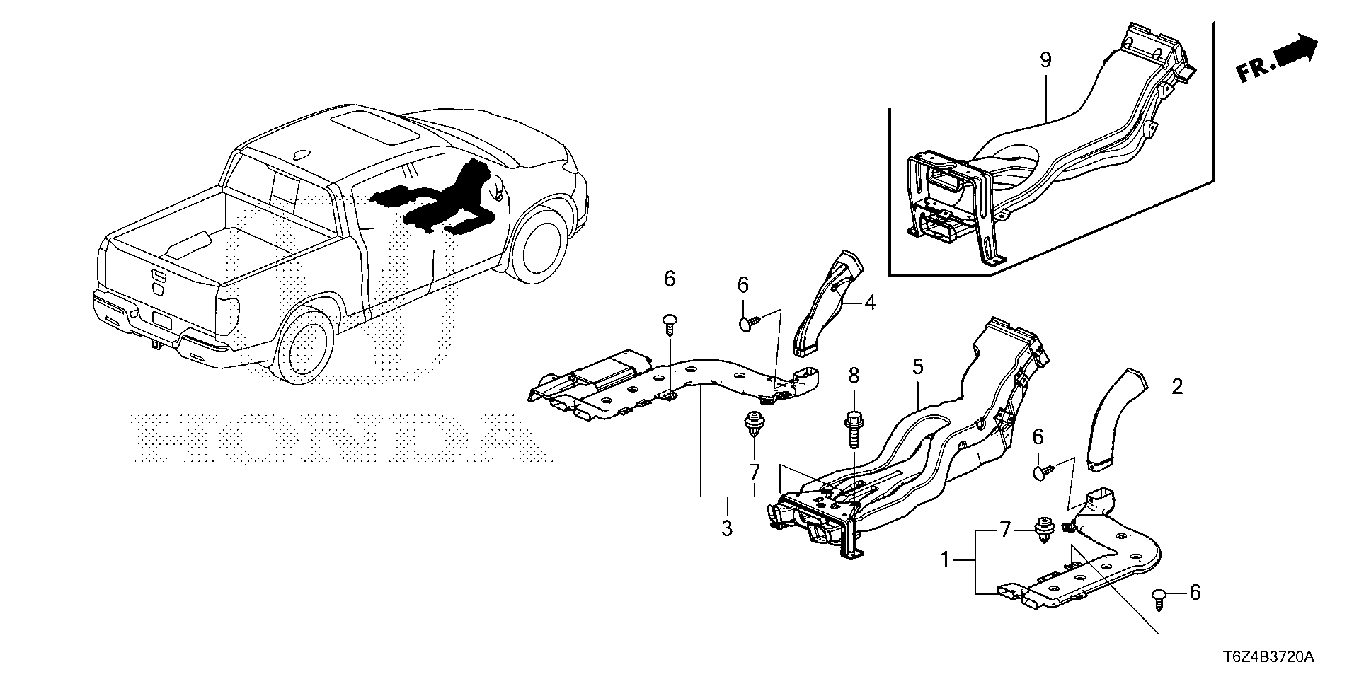 Diagram DUCT for your 2012 Honda Pilot   