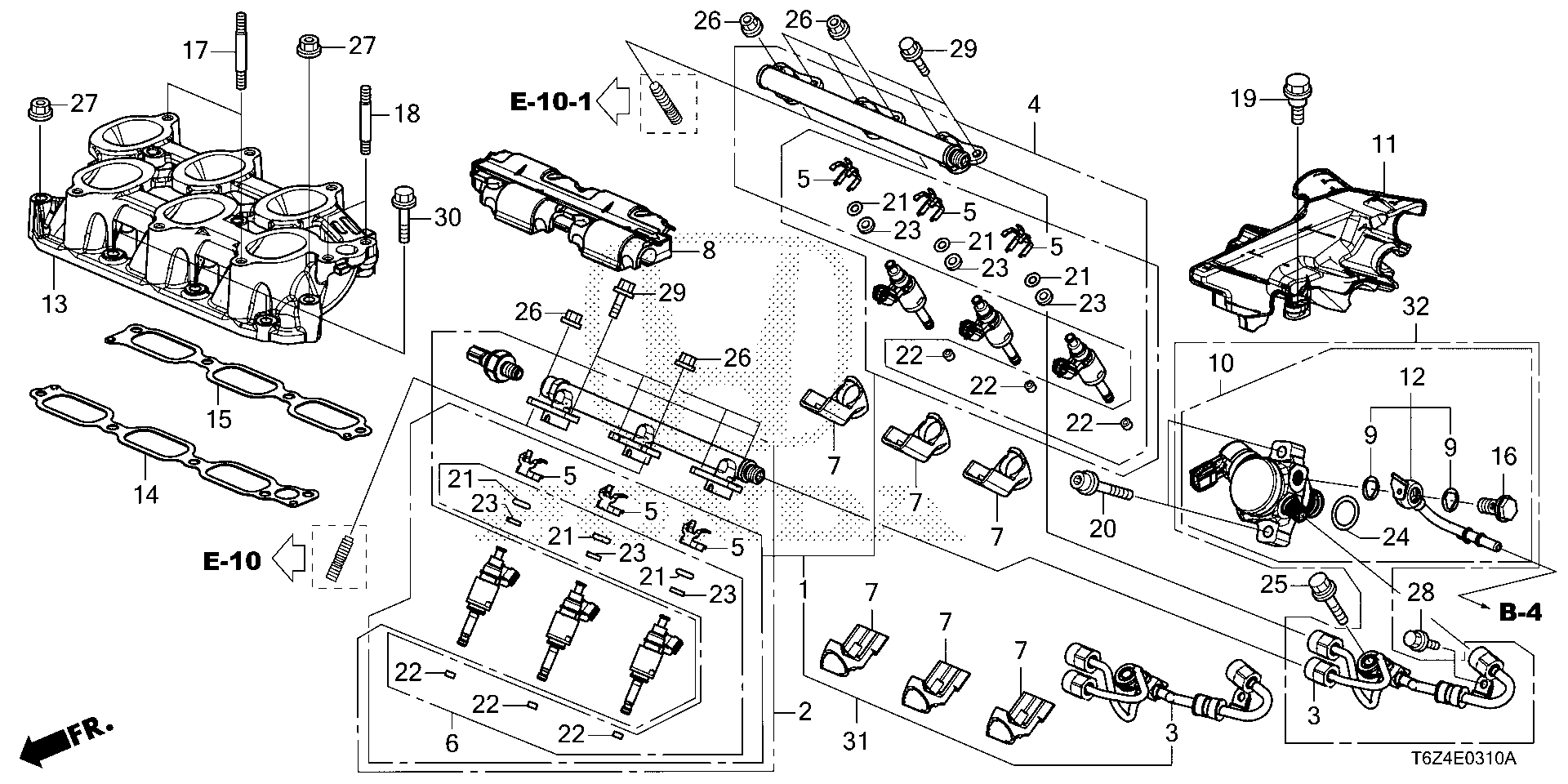 Diagram FUEL INJECTOR for your Honda