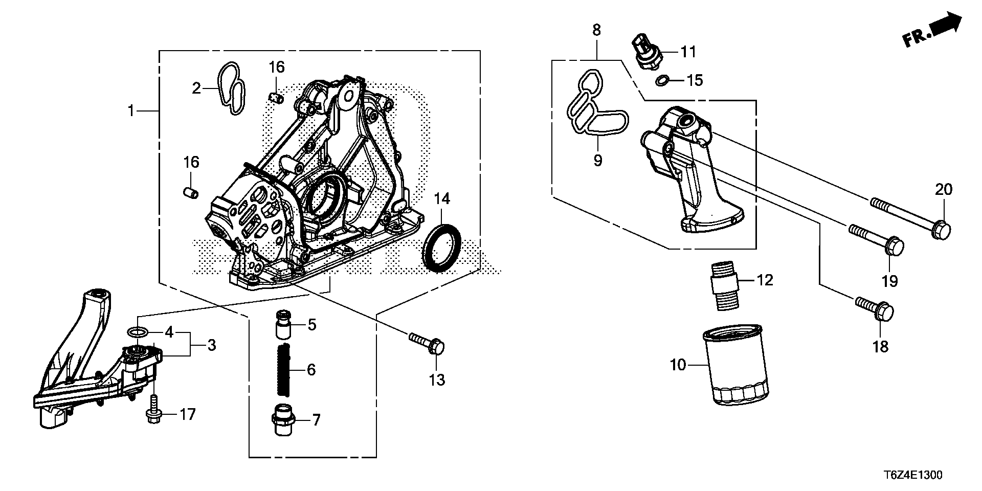 Diagram OIL PUMP for your 1992 Honda Accord Coupe 2.2L AT DX 