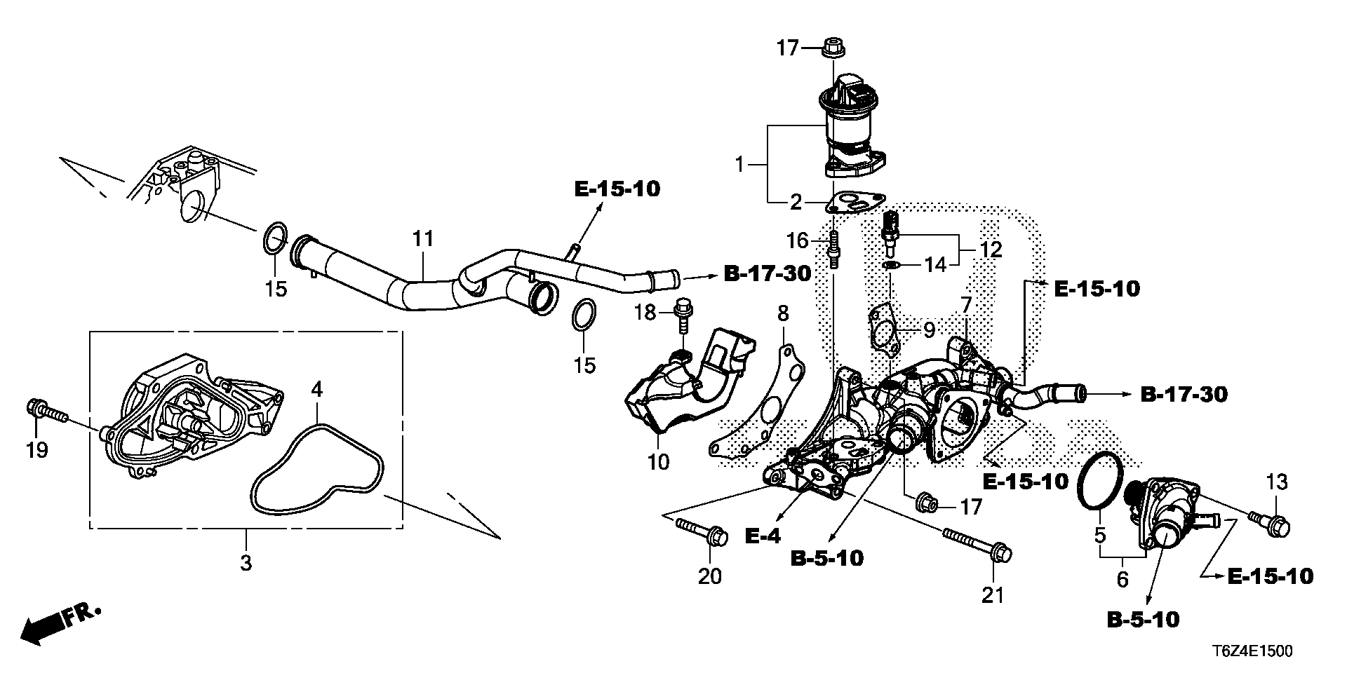 Diagram WATER PUMP (-'19) for your 2003 Honda Accord   