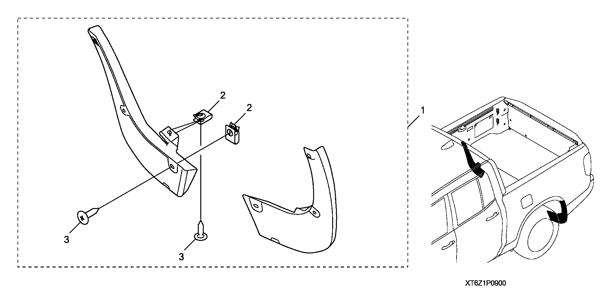 Full size assembly image of SPLASH GUARDS (RR.) (1/1)