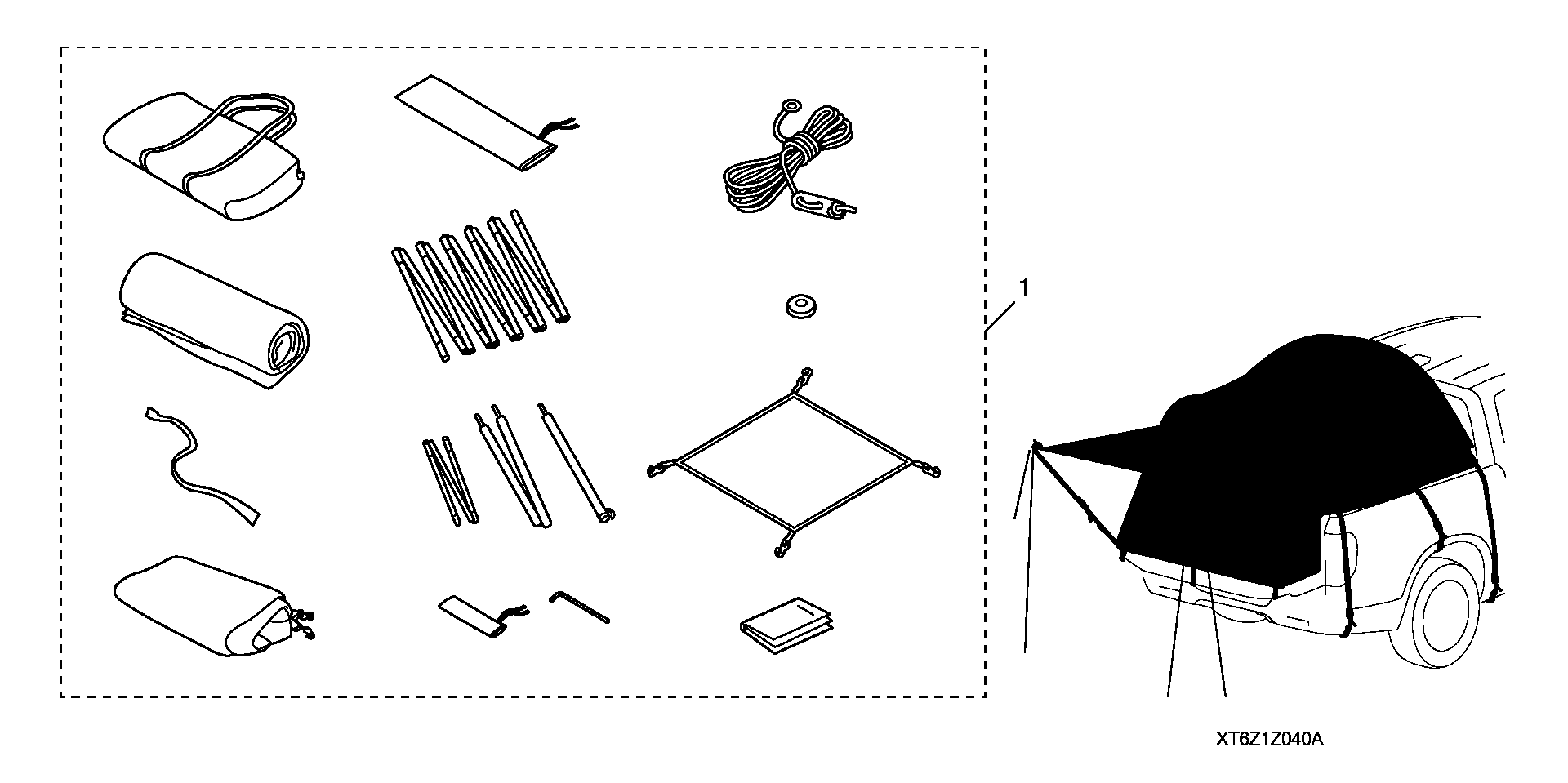 Diagram IN-BED TENT for your 2021 Honda Accord   