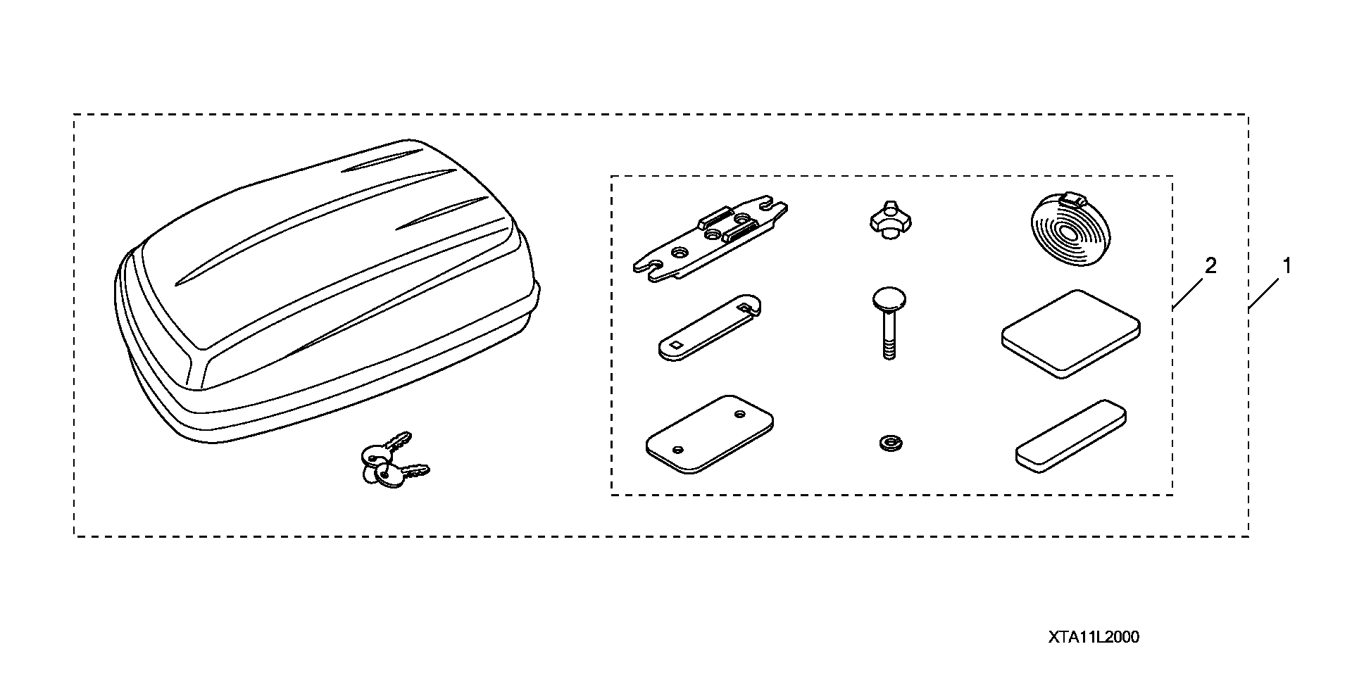 Full size assembly image of ROOF BOX (SHORT) (1/1)