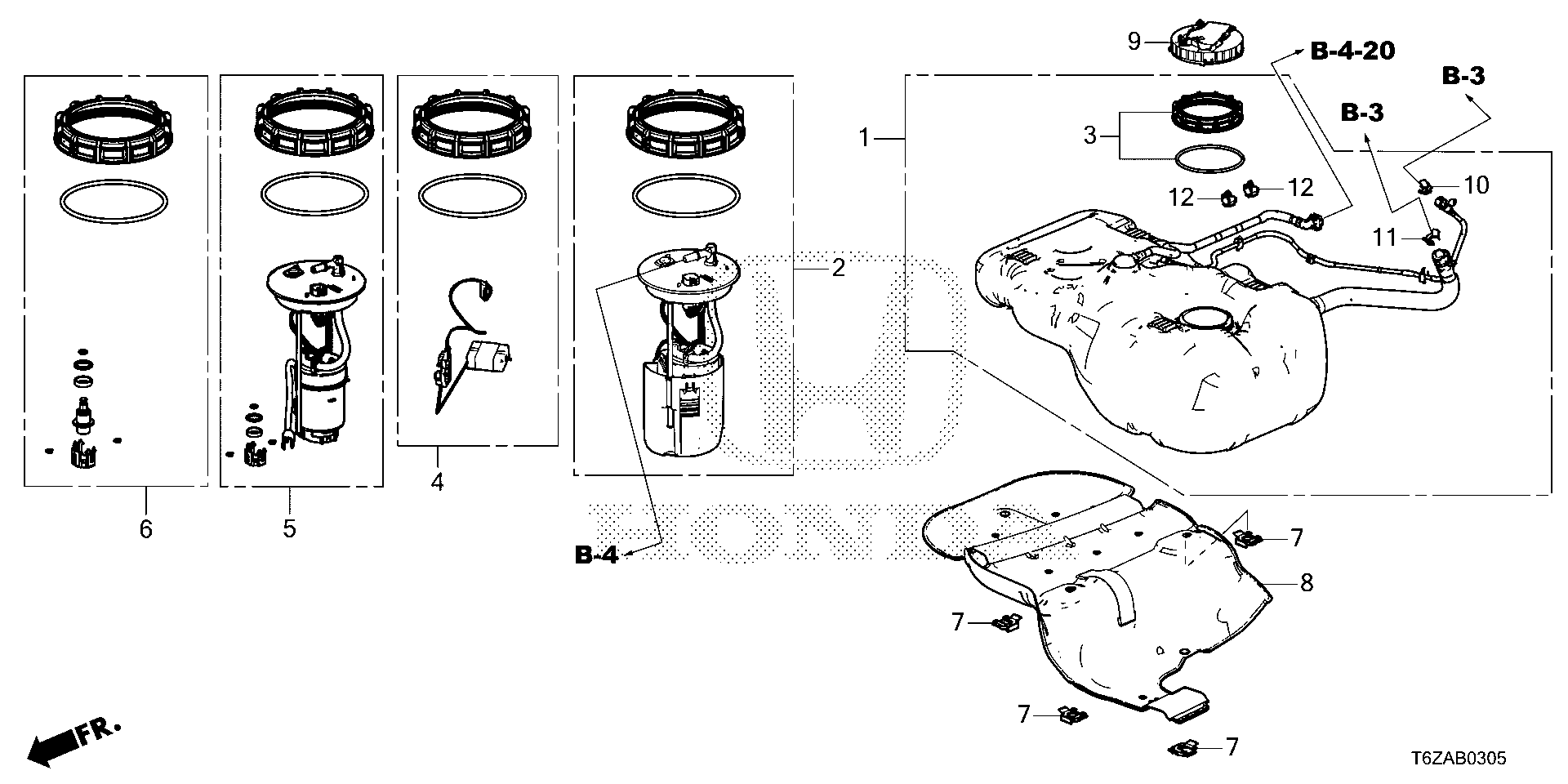 Diagram FUEL TANK for your 2014 Honda Pilot   