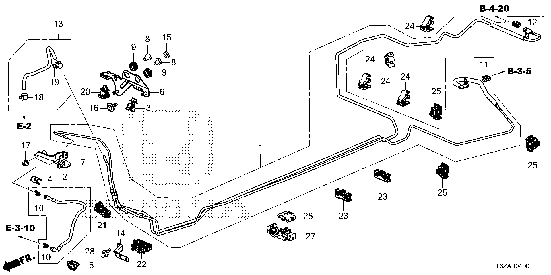 Diagram FUEL PIPE for your 2008 Honda Pilot   