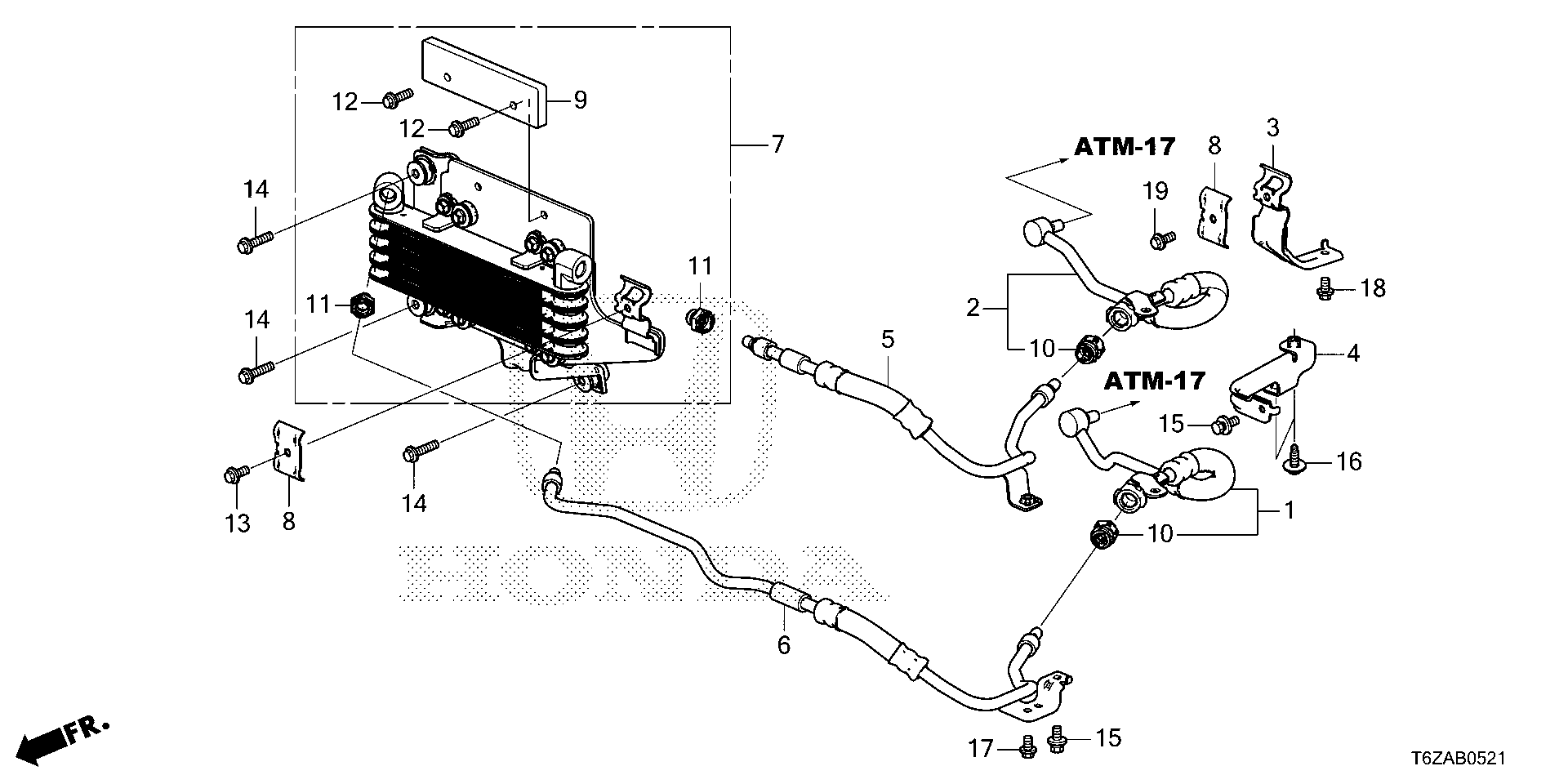 Diagram ATF COOLER for your Honda Ridgeline  