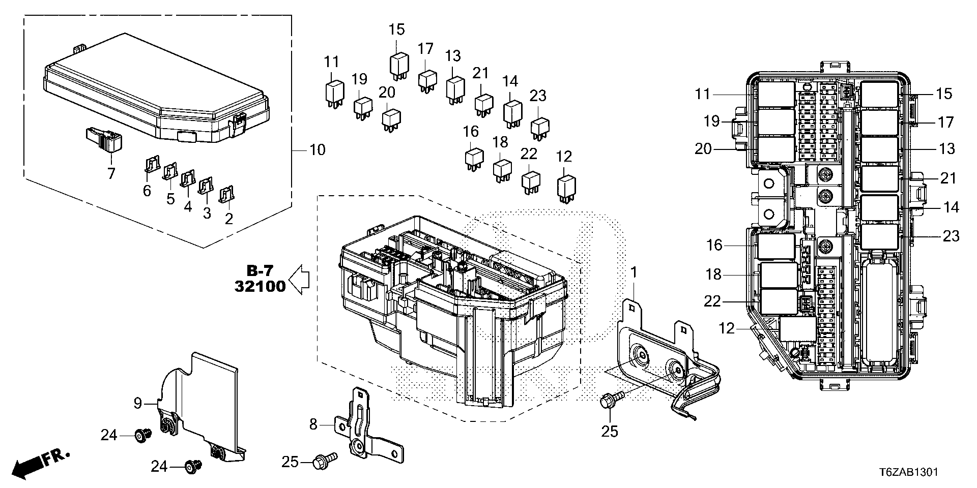 Diagram CONTROL UNIT (ENGINE ROOM) (2) for your Honda Ridgeline  