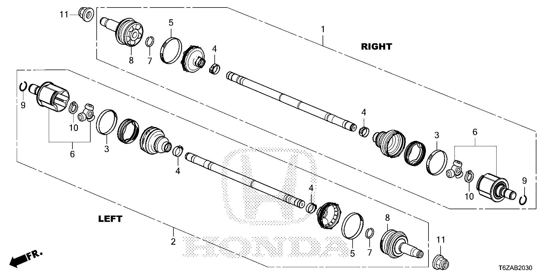 Diagram REAR DRIVESHAFT for your 2009 Honda Pilot   