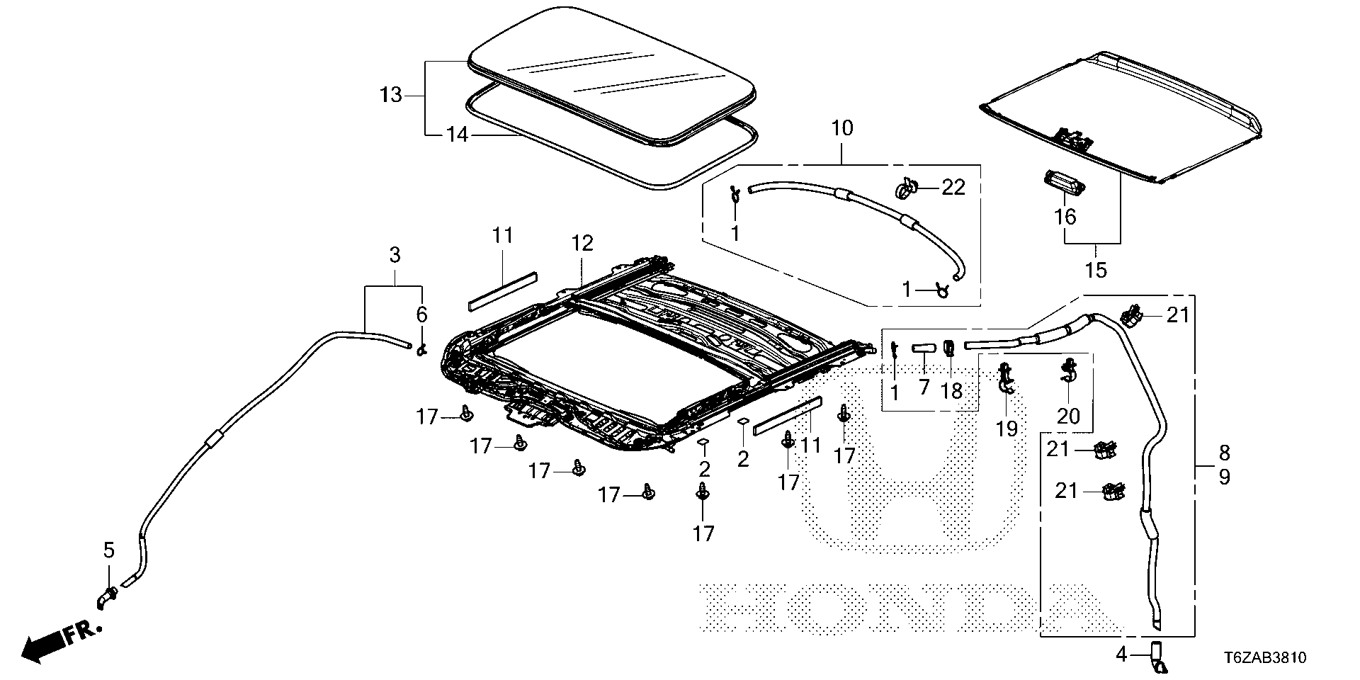 Diagram SLIDING ROOF for your 2005 Honda Pilot   