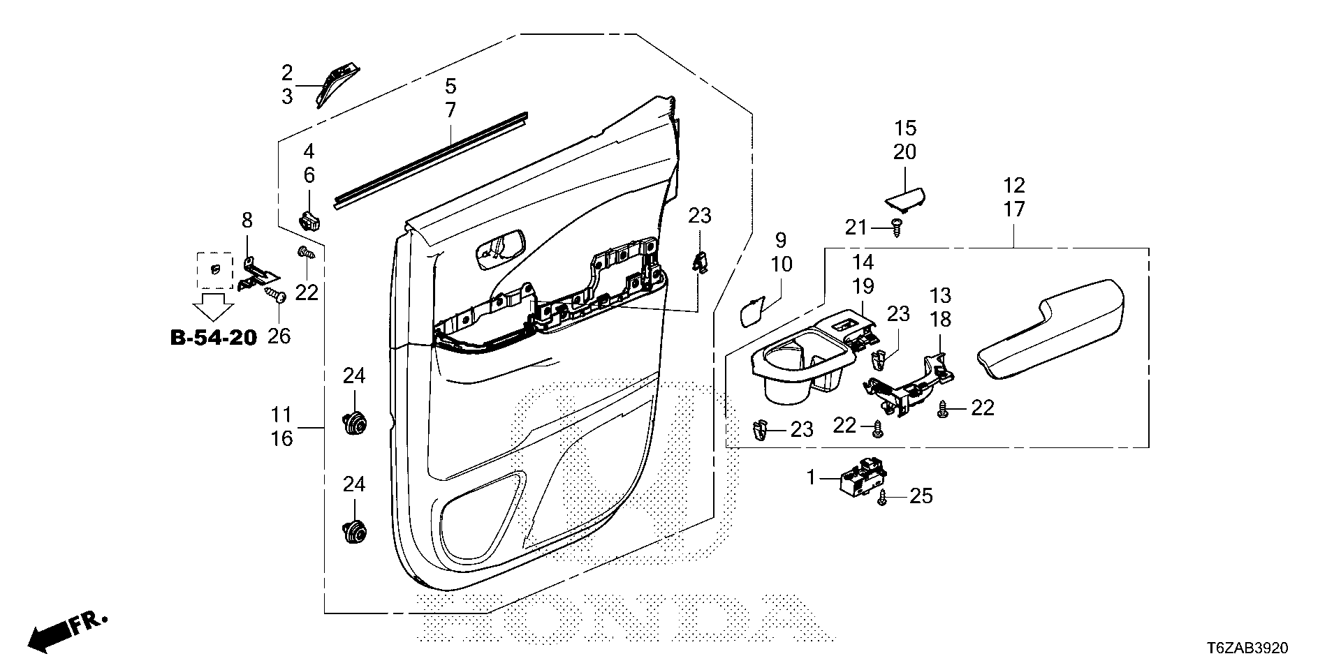 Full size assembly image of REAR DOOR LINING (1/1)