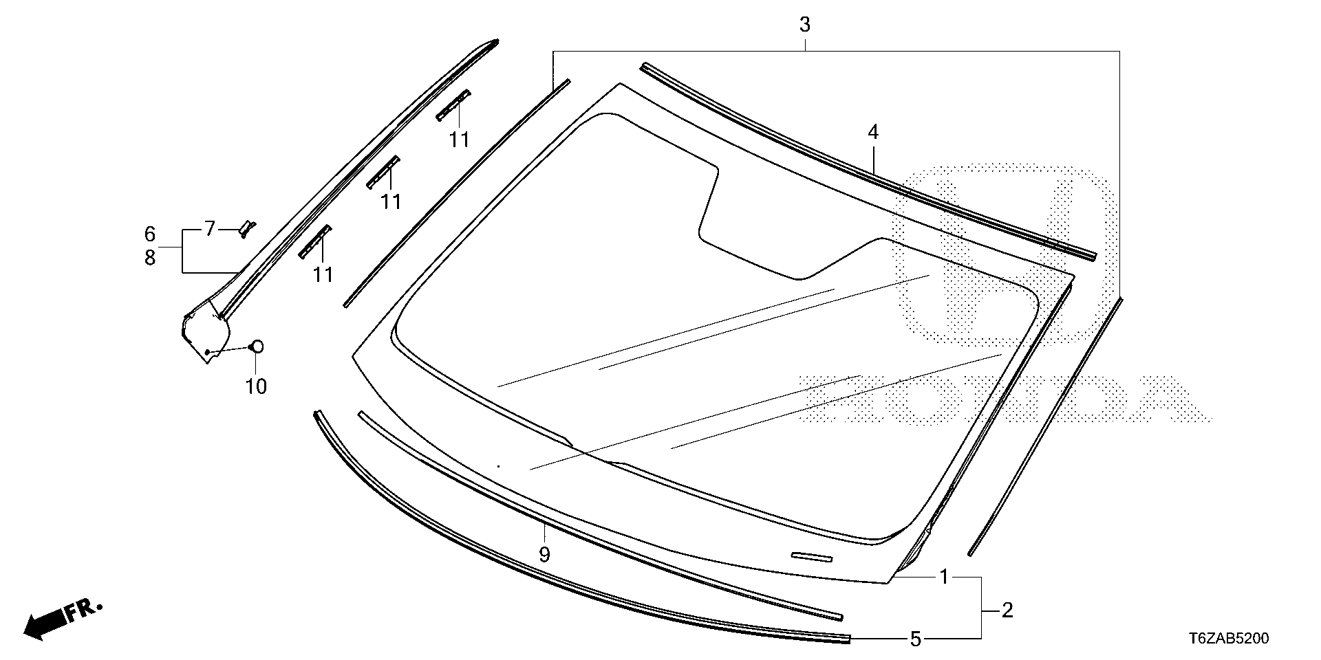 Full size assembly image of FRONT WINDSHIELD (1/1)
