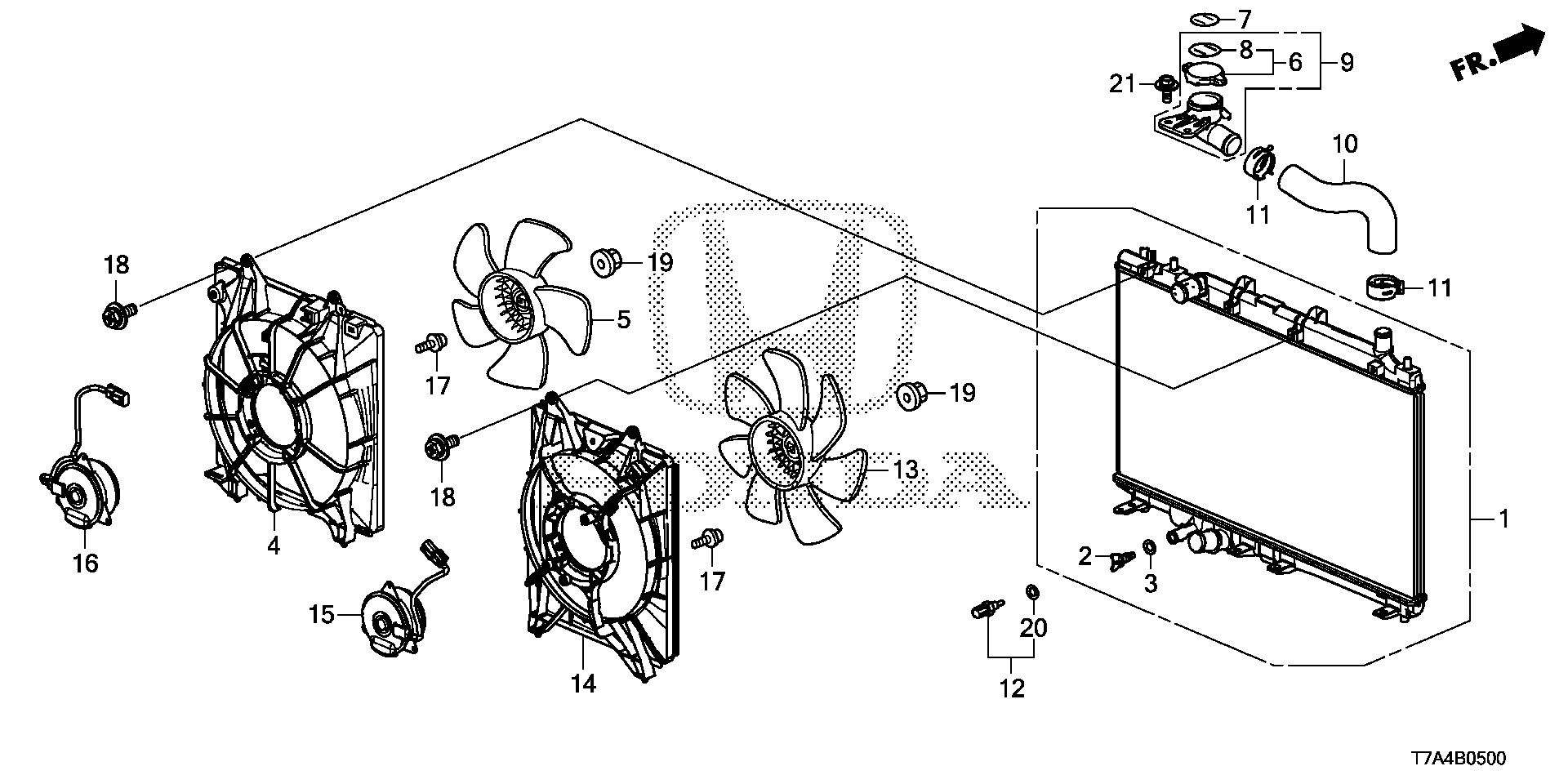 Diagram RADIATOR (DENSO) for your 2021 Honda CR-V   