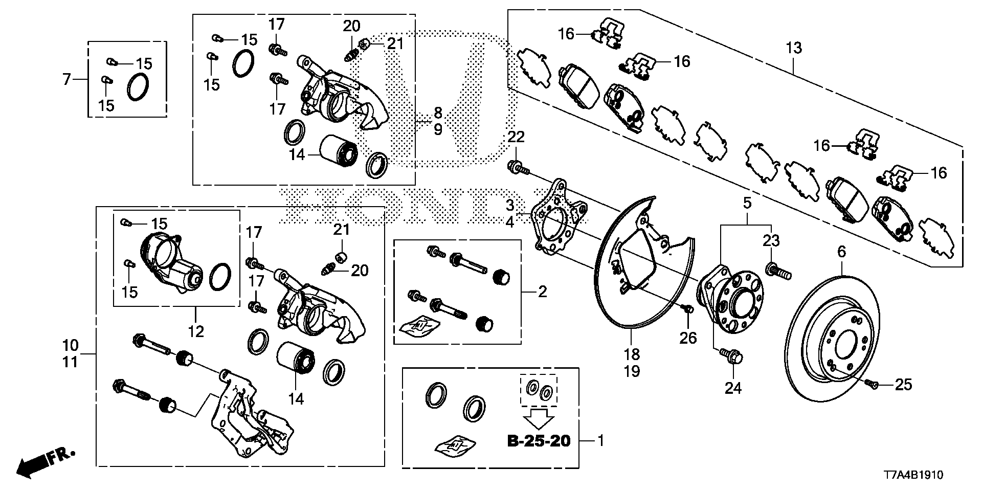 Diagram REAR BRAKE (2WD) for your Honda HR-V  