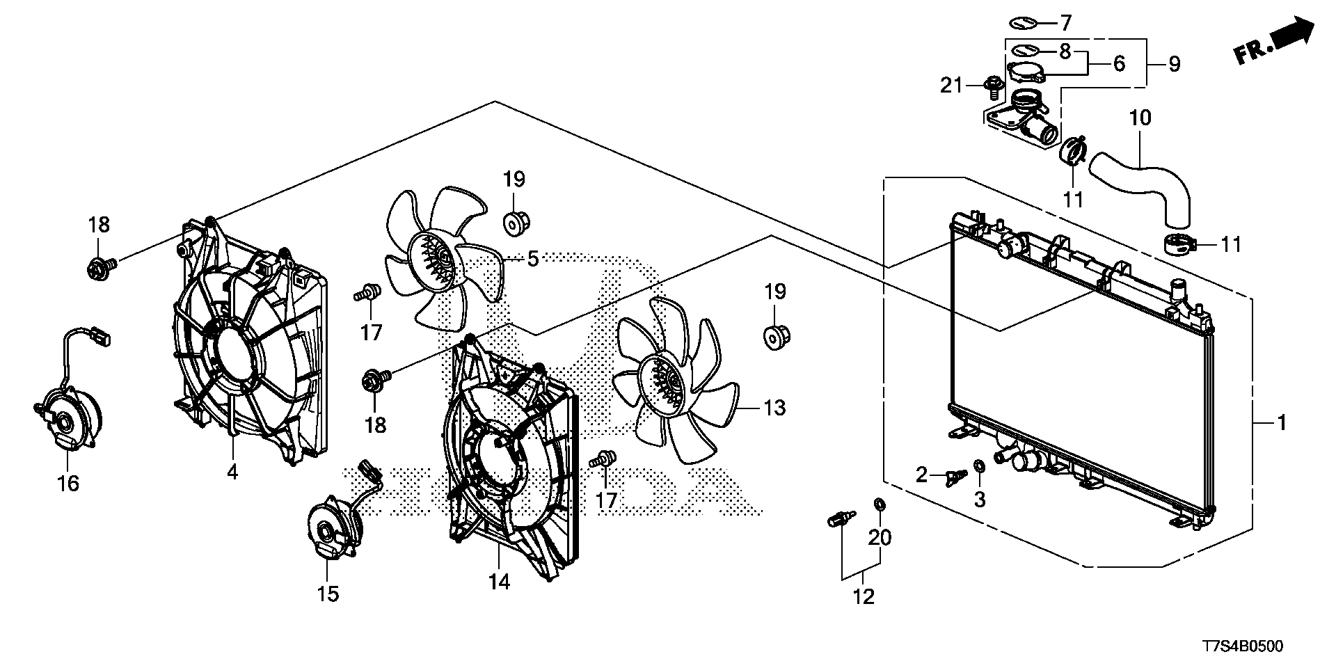 Diagram RADIATOR (DENSO) for your 2021 Honda CR-V   