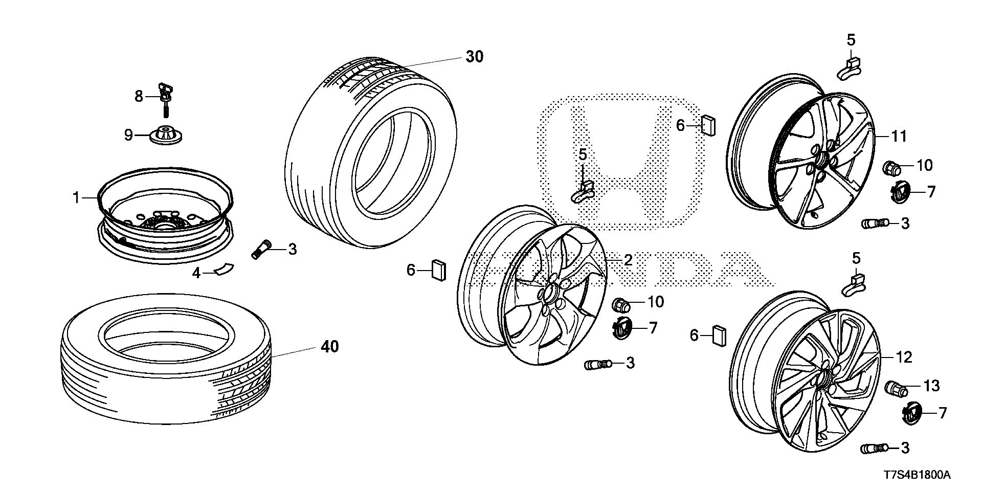 Diagram WHEEL DISK (KA) for your 2023 Honda HR-V   