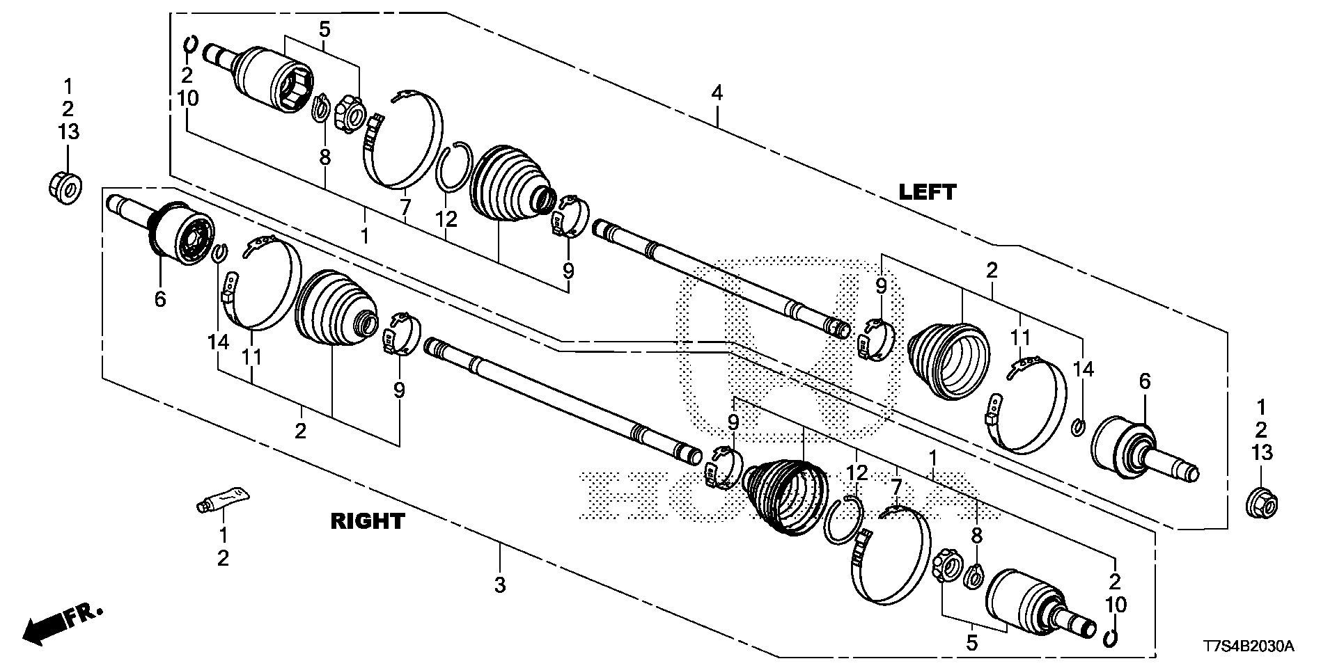 Diagram REAR DRIVESHAFT for your 2008 Honda Pilot   