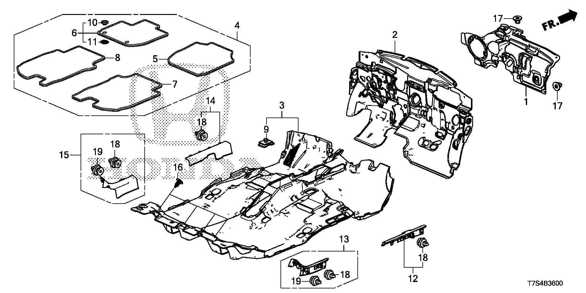 Diagram FLOOR MAT for your 1992 Honda Civic   