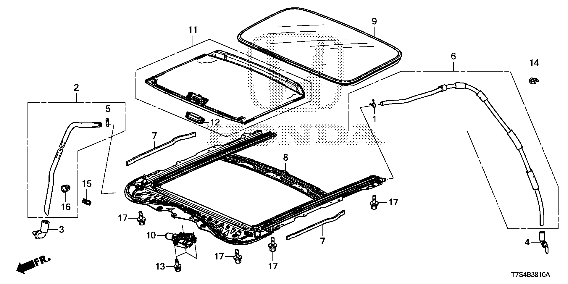 Diagram SLIDING ROOF for your 2025 Honda Pilot   