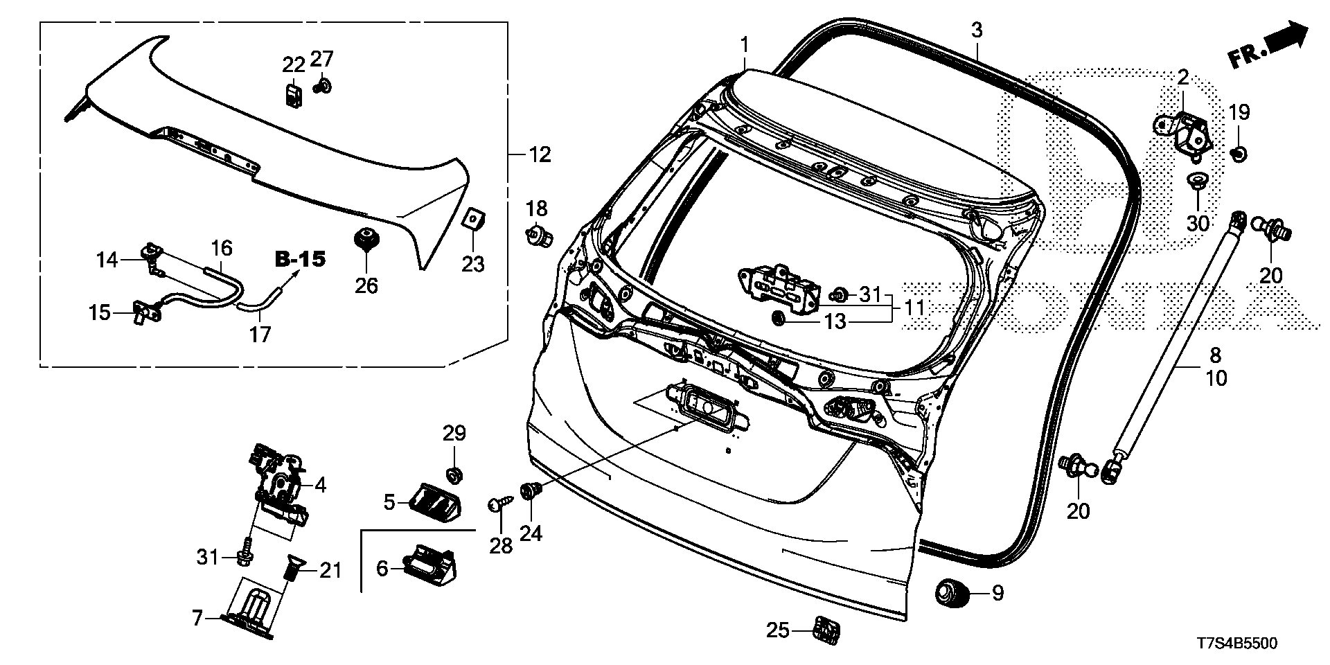 Diagram TAILGATE for your 2017 Honda HR-V   