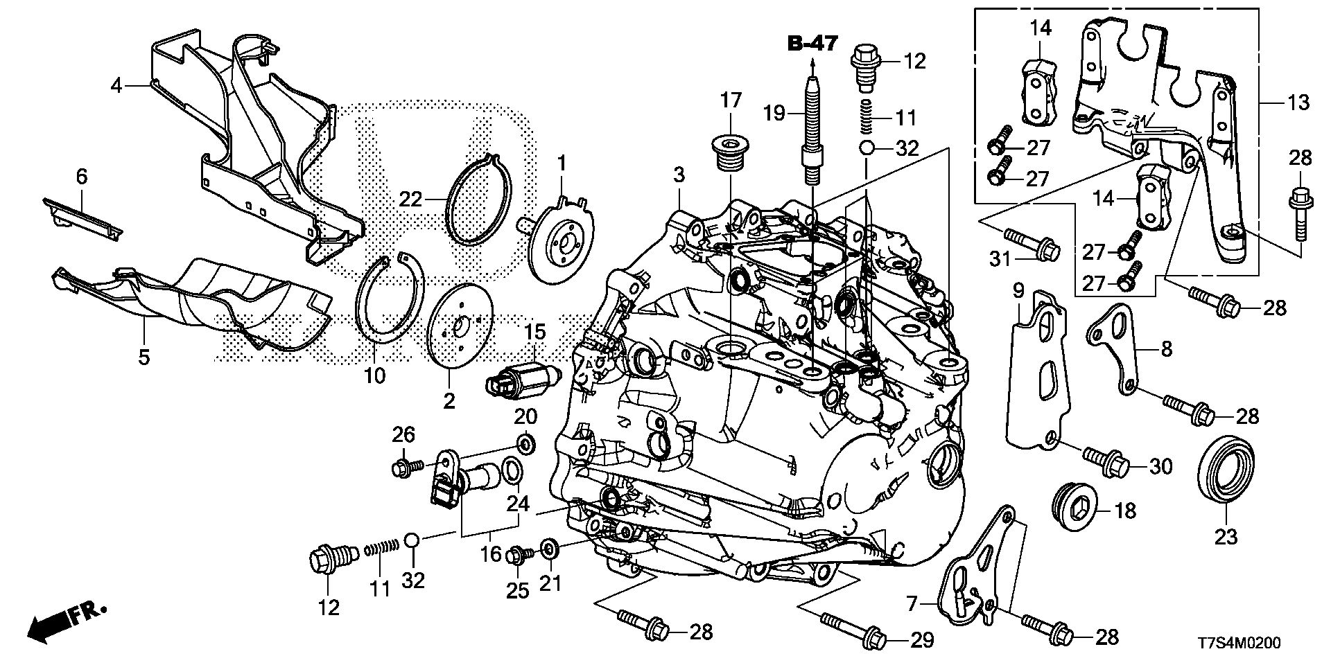 Diagram TRANSMISSION CASE for your 2017 Honda HR-V   