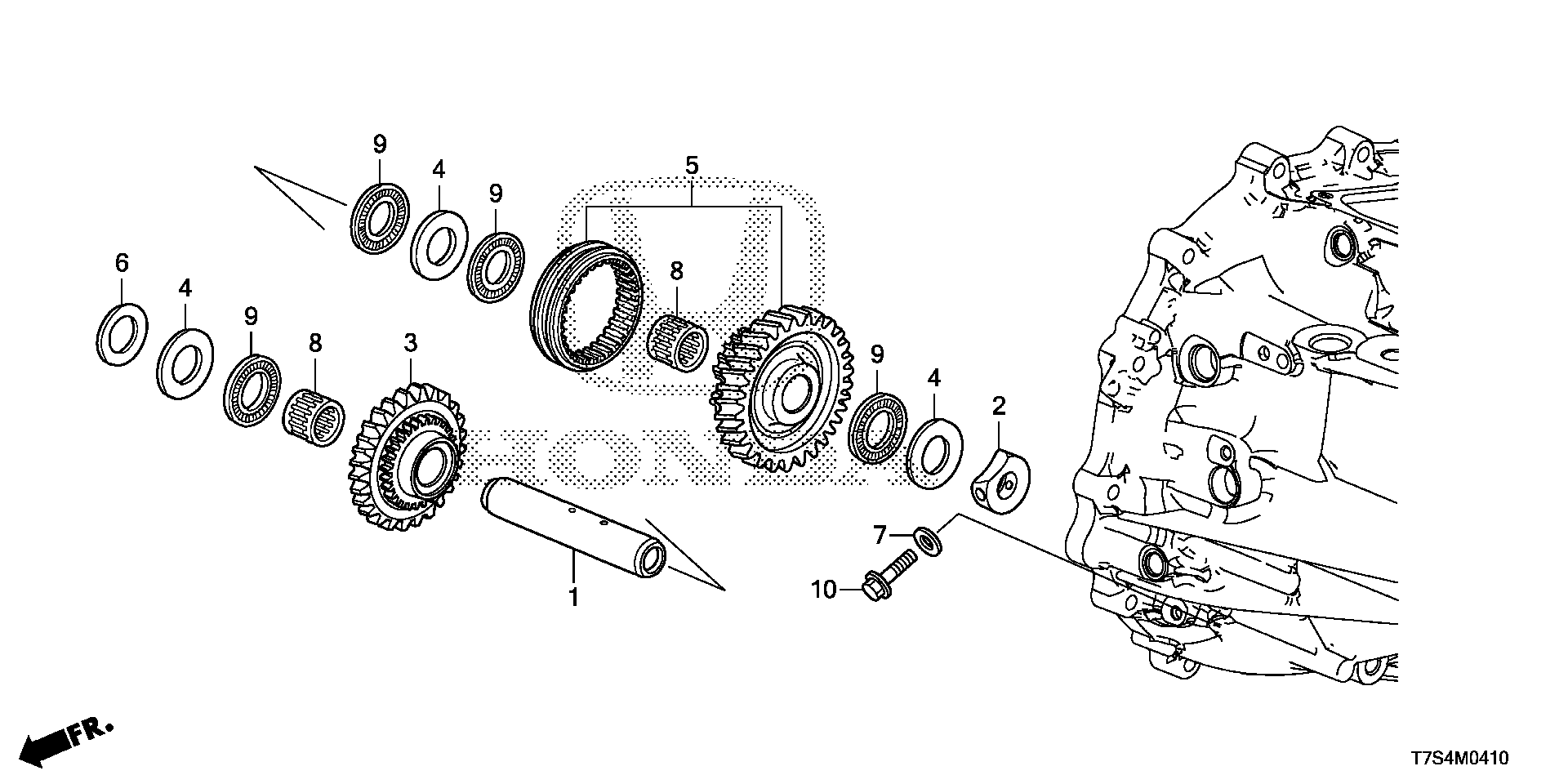 Diagram REVERSE GEAR SHAFT for your 2017 Honda Accord Coupe  TOUR 