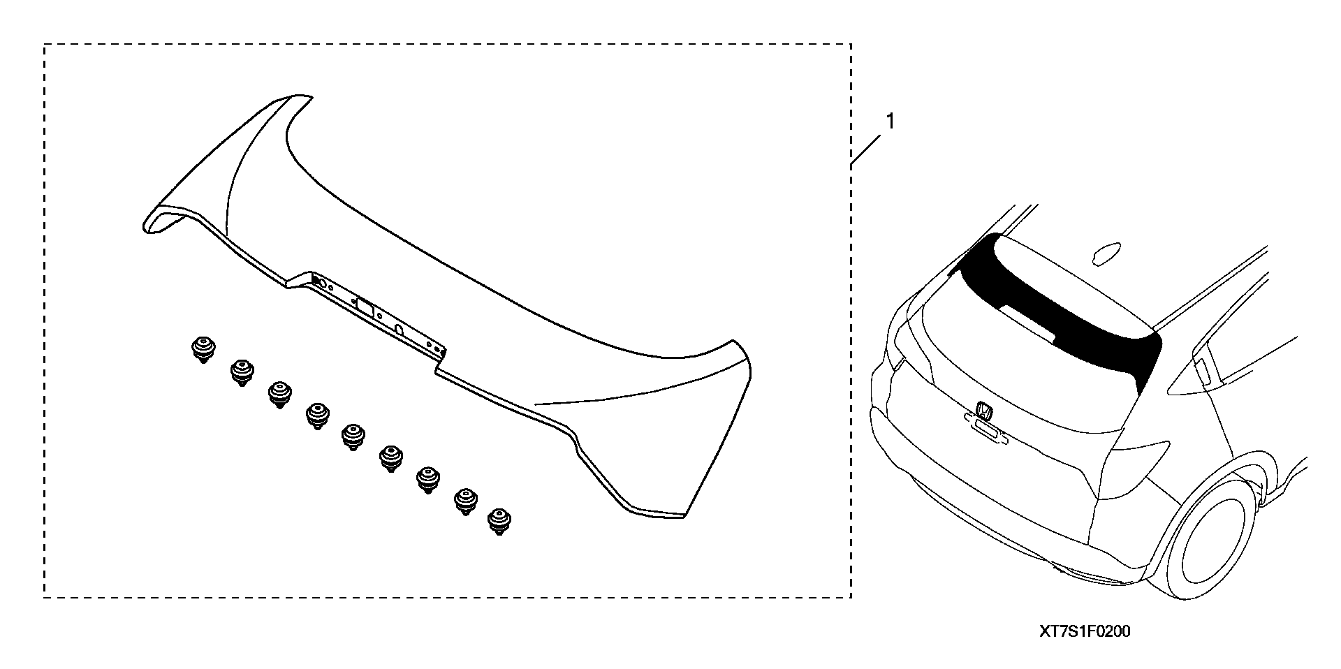 Full size assembly image of TAILGATE SPOILER (1/1)