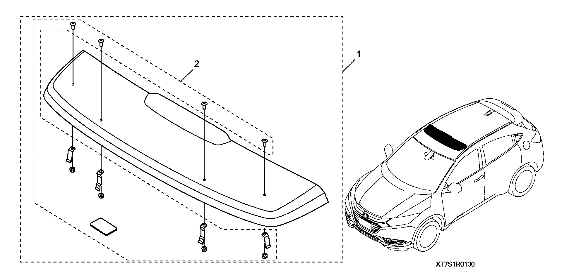 Full size assembly image of MOONROOF VISOR (1/1)