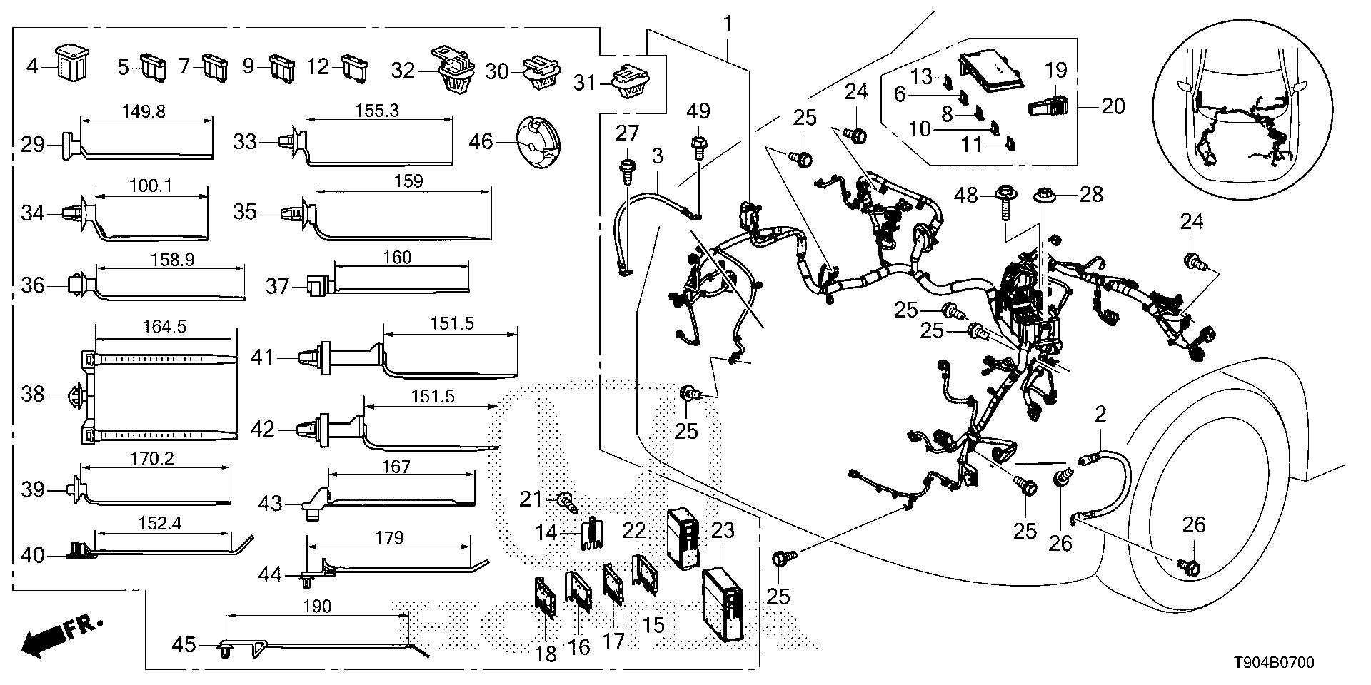 Diagram WIRE HARNESS (1) for your 1983 Honda Civic   