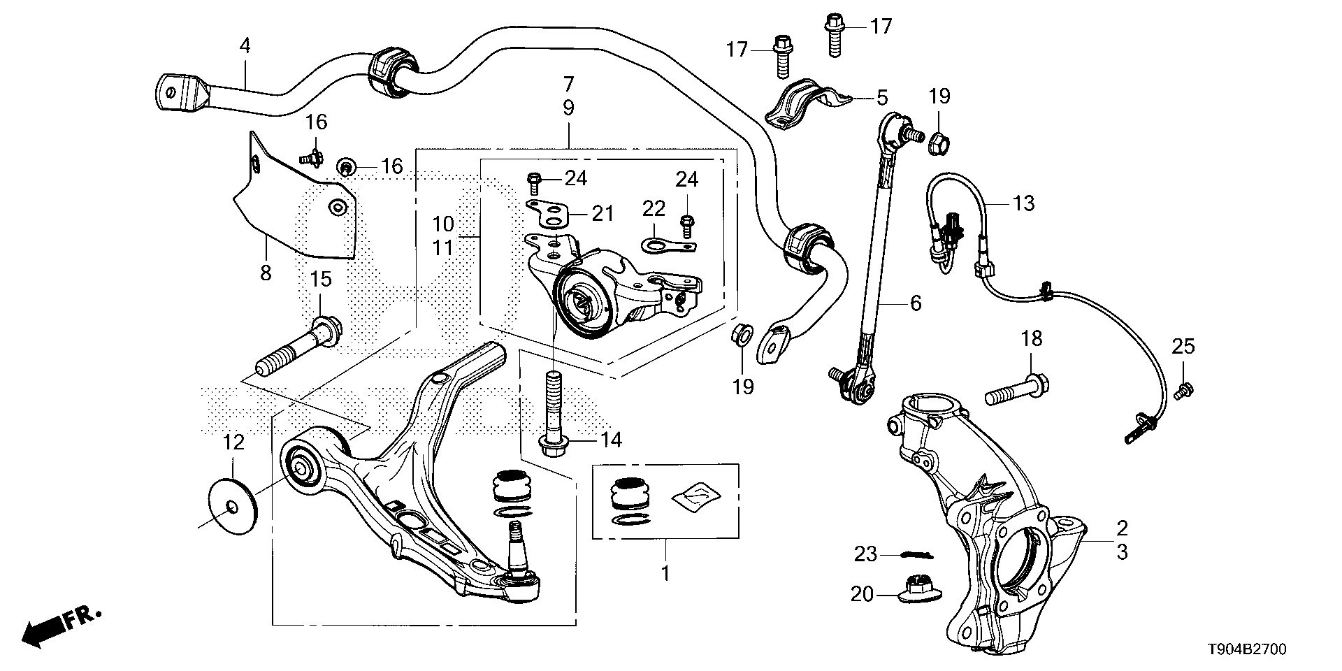 Honda Pilot Bracket, l. Fr. Compliance. Front, knuckle - 51396-T90-A50 ...