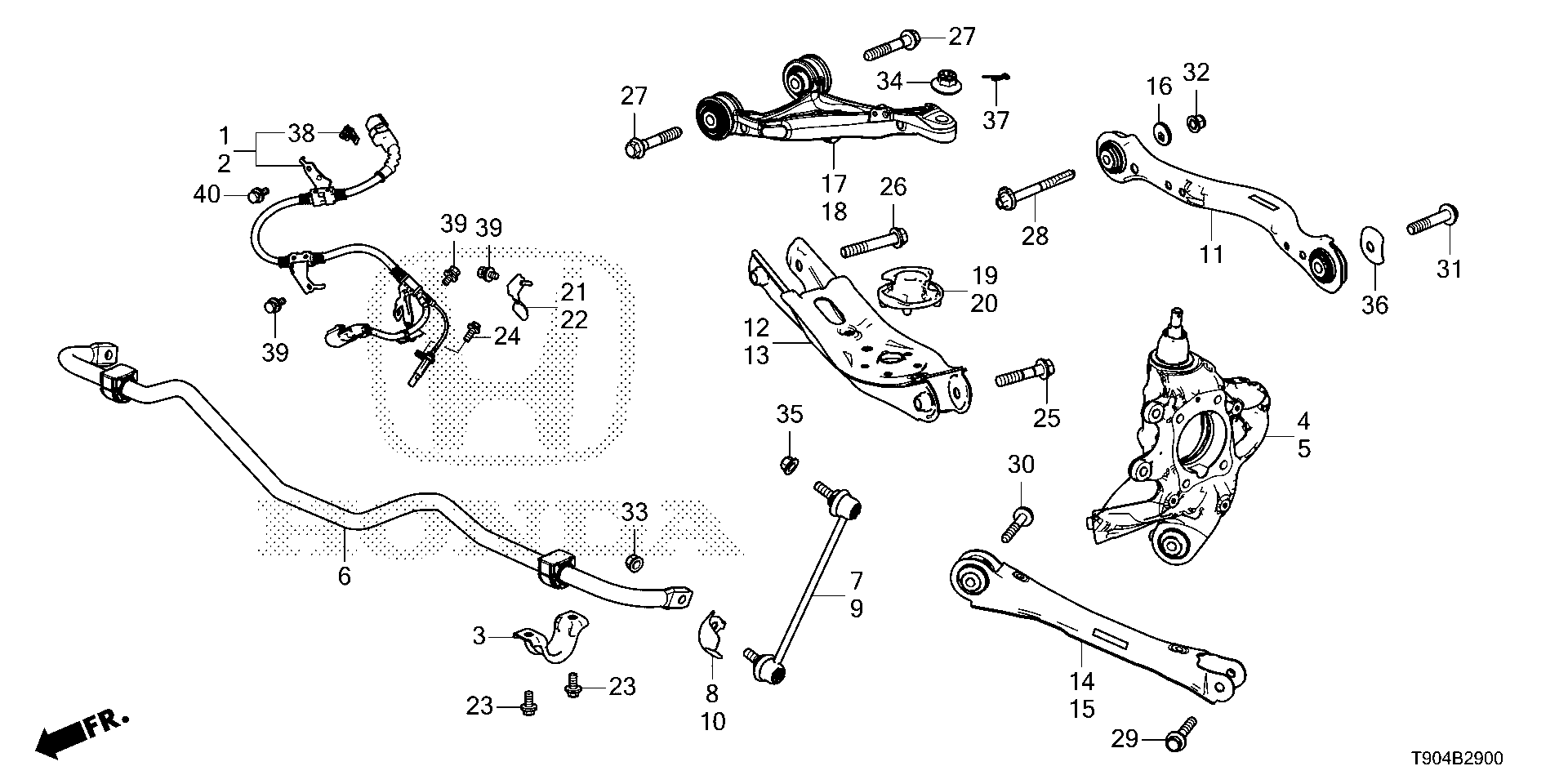 Diagram REAR LOWER ARM for your Honda