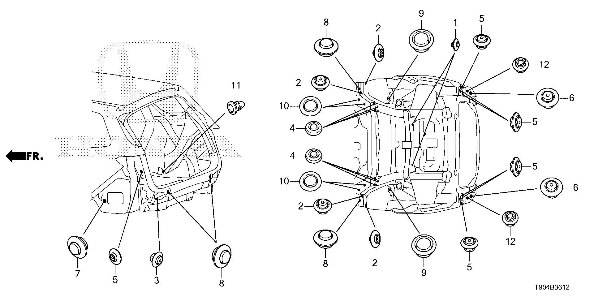 Diagram GROMMET (3) for your Honda