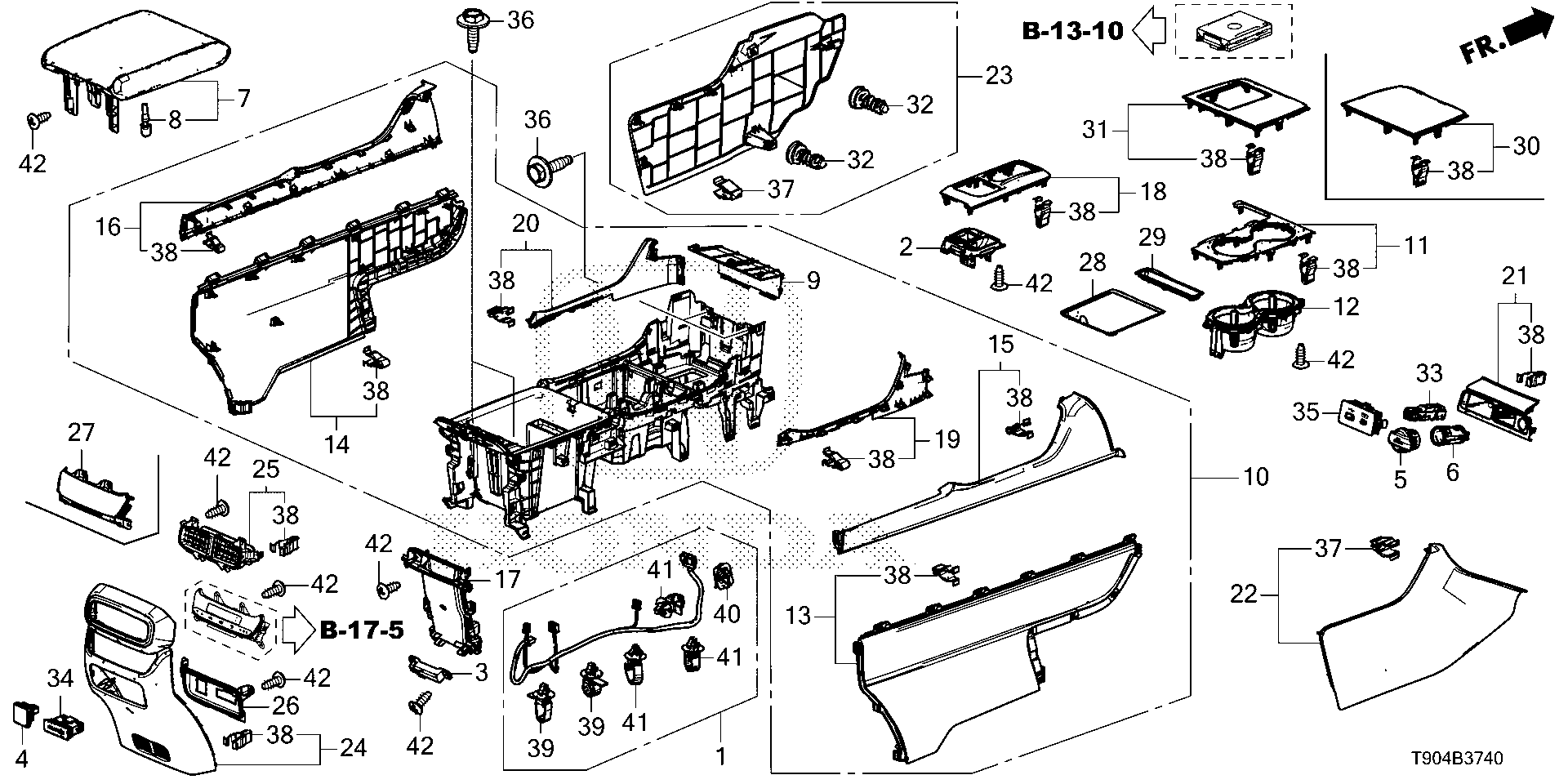 Full size assembly image of CENTER CONSOLE (1/1)