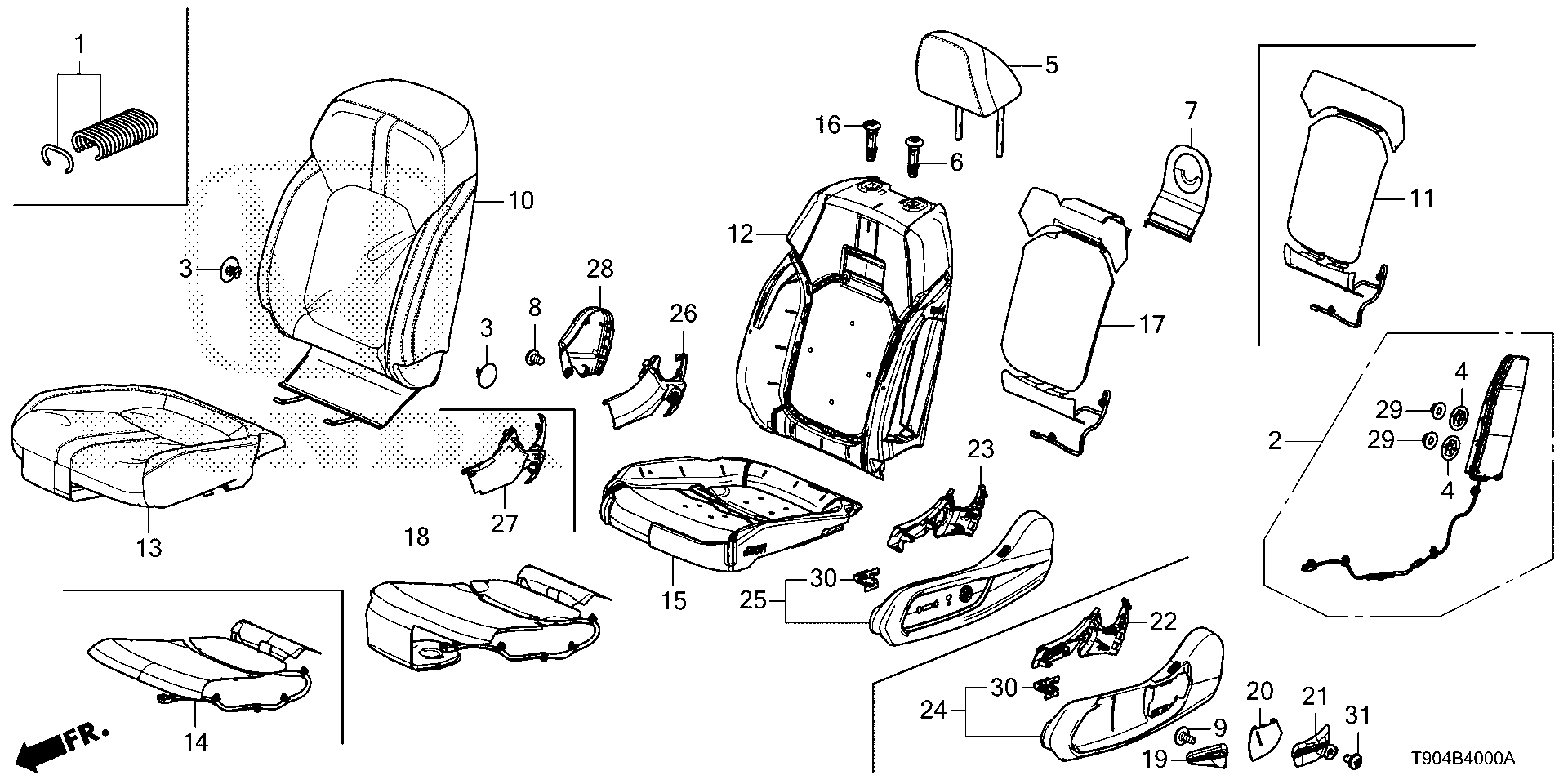 Full size assembly image of FRONT SEAT (L.) (1/1)
