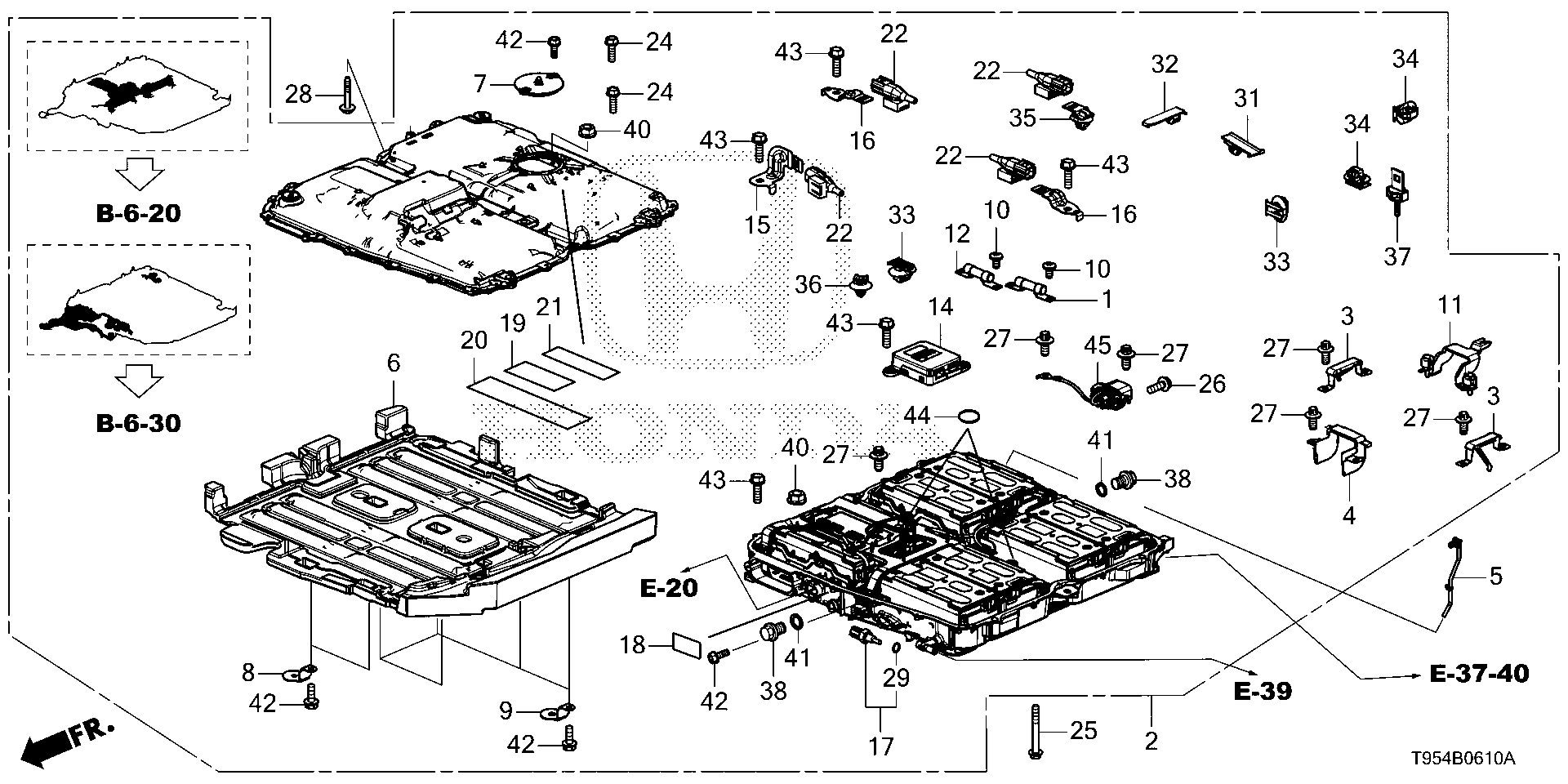 Diagram BATTERY PACK for your 2018 Honda Civic   