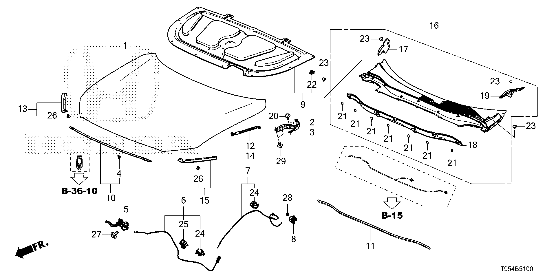 Diagram ENGINE HOOD for your 2012 Honda Accord Coupe   