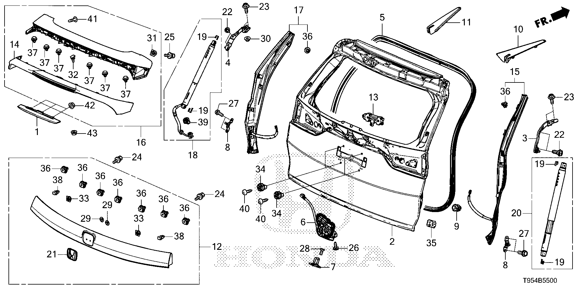 Diagram TAILGATE for your 2013 Honda CR-V   