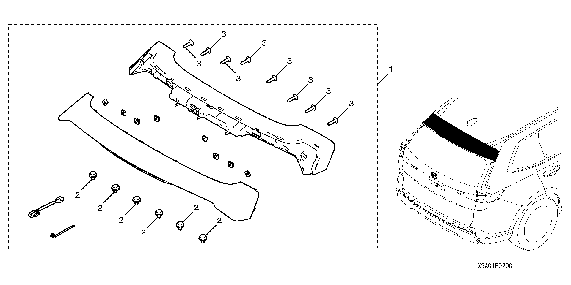 Full size assembly image of TAILGATE SPOILER (1/1)