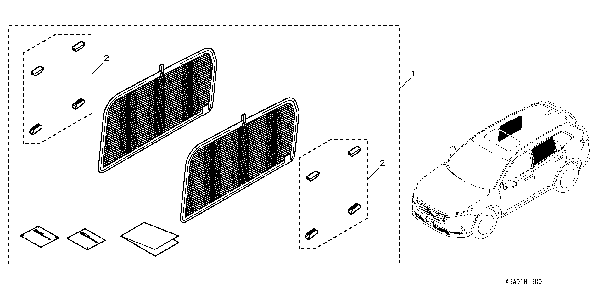 Full size assembly image of REAR PASSENGER WINDOW SHADES (1/1)