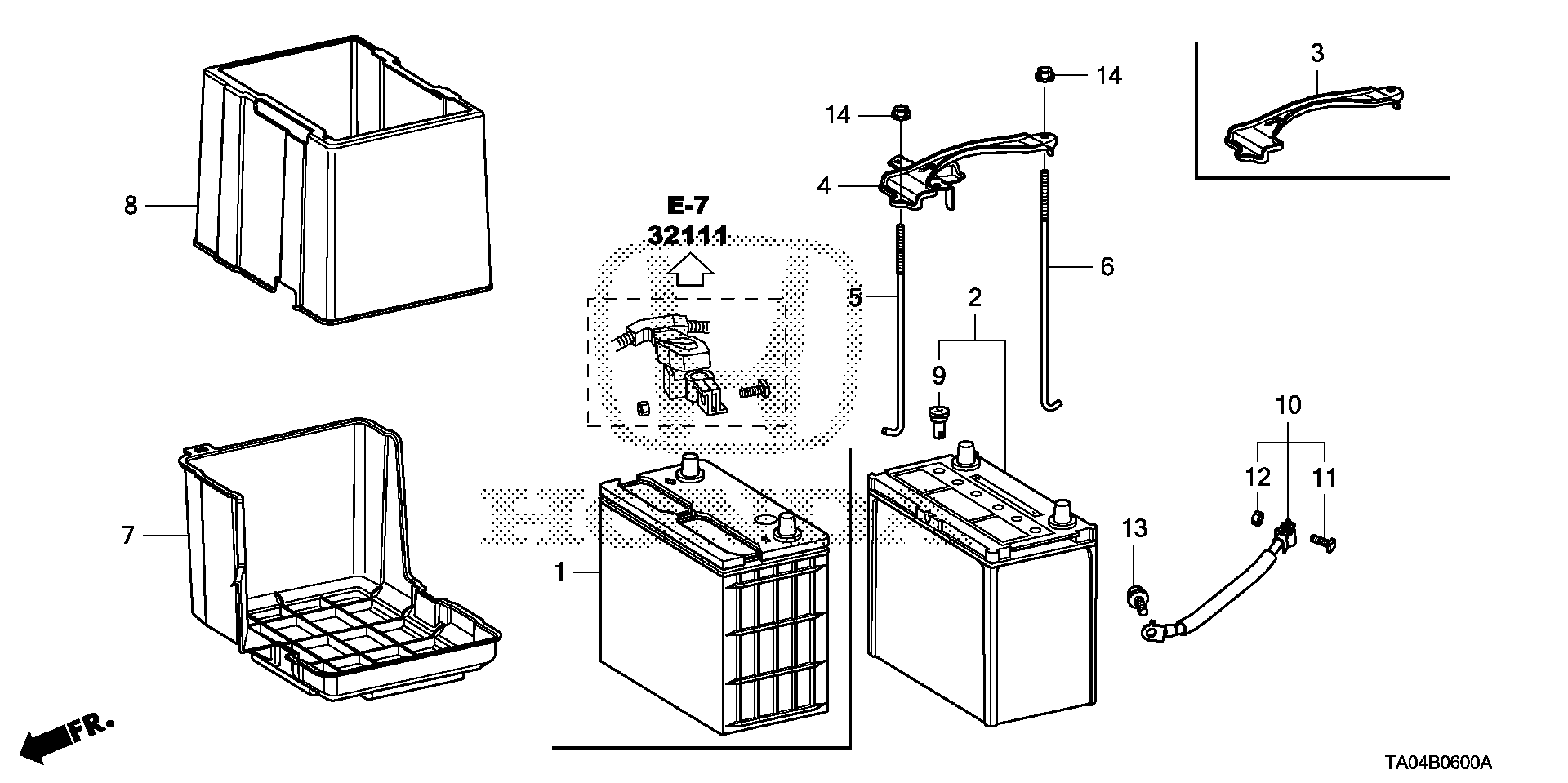 Diagram BATTERY (L4) for your 1990 Honda Accord Coupe 2.2L MT LX 