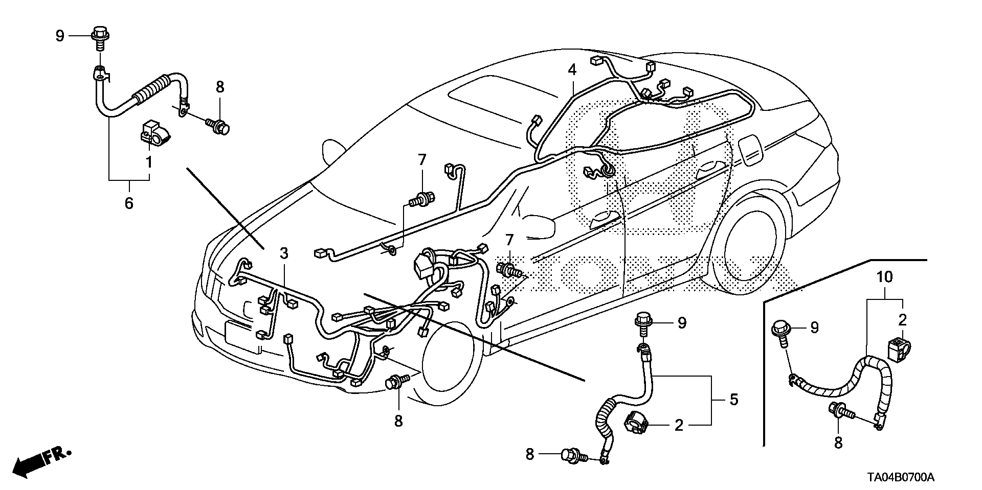 Honda Accord Wire harness, l. Cabin. Electrical 32120TA0A61 Honda