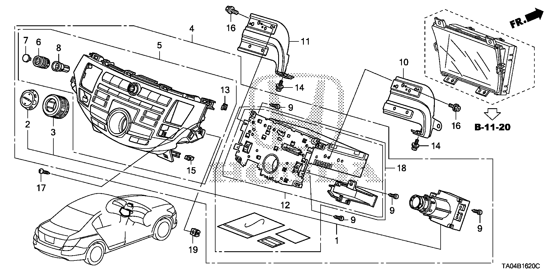 Diagram CENTER MODULE (NAVIGATION) for your Honda Accord  