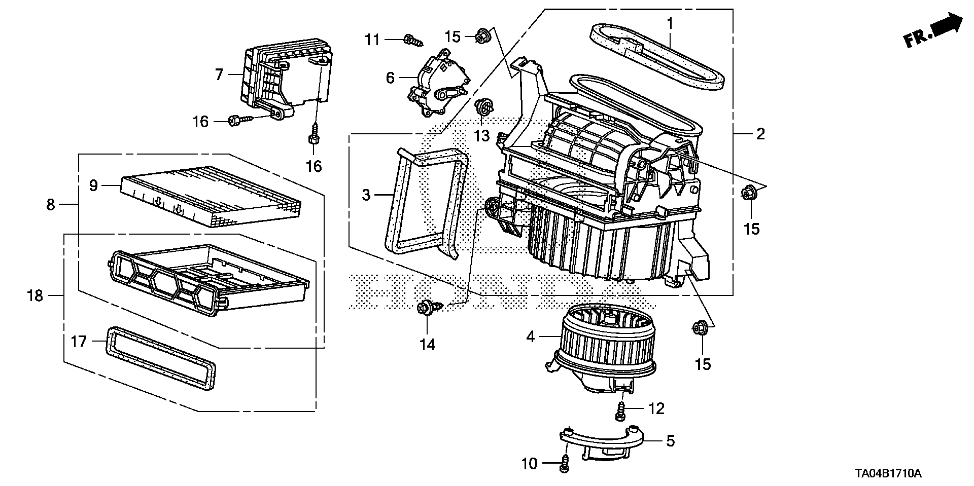 Diagram HEATER BLOWER for your Honda Accord  