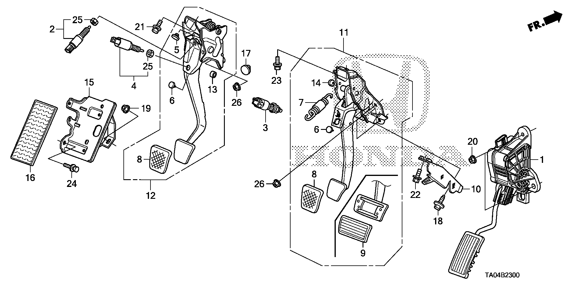 Diagram PEDAL for your 2008 Honda Accord   