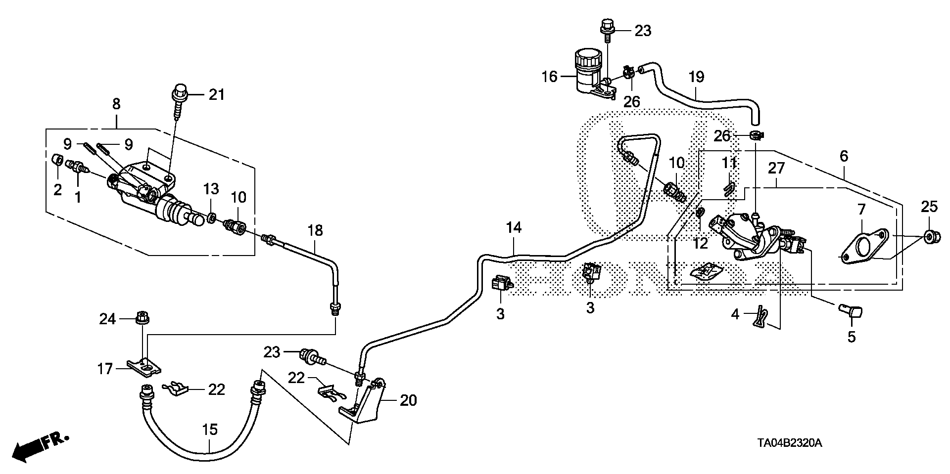 Diagram CLUTCH MASTER CYLINDER for your 2008 Honda Accord   