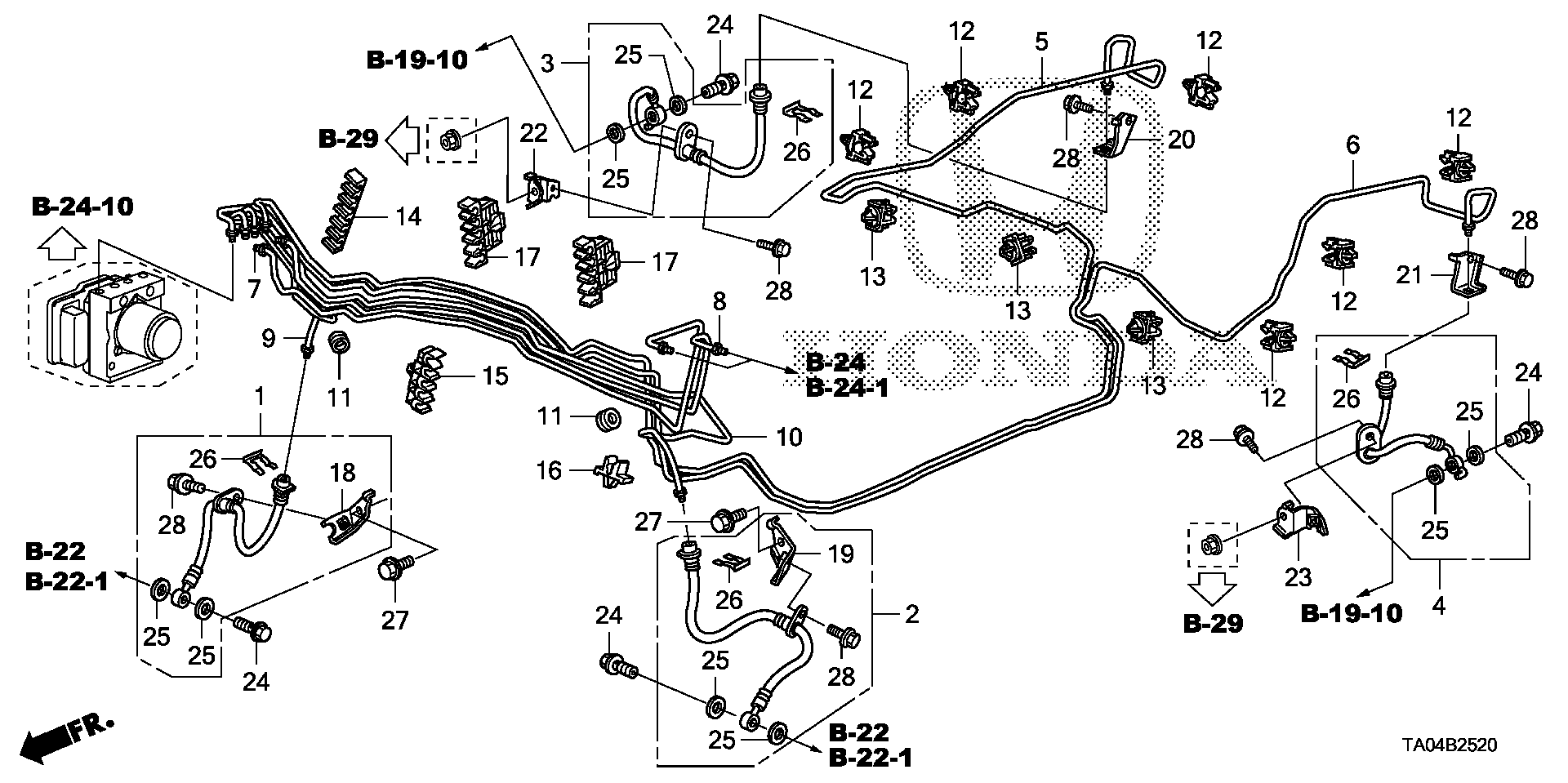 Diagram BRAKE LINES (VSA) for your 1994 Honda Civic Hatchback   