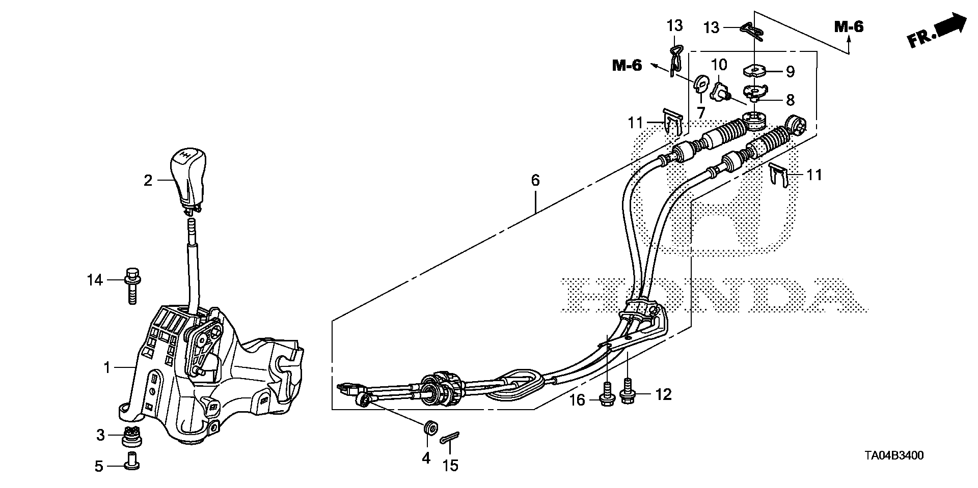 Diagram SHIFT LEVER for your Honda