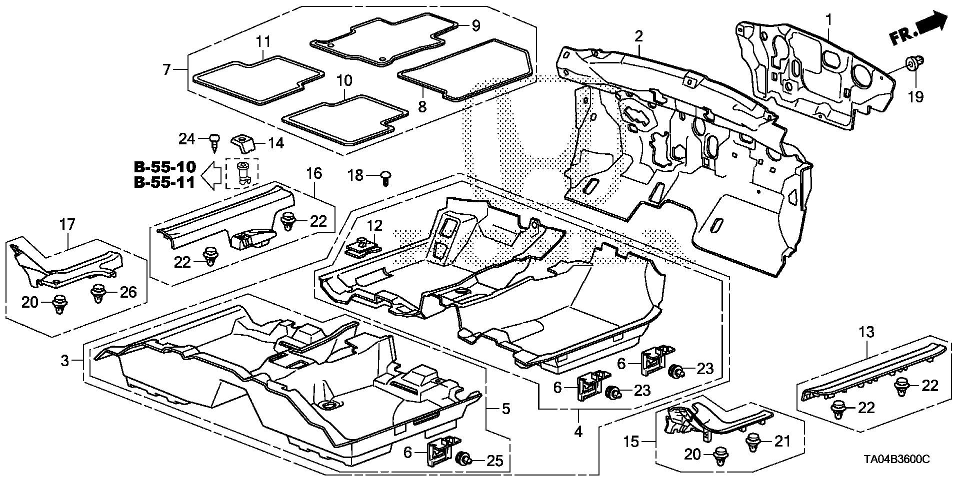 Diagram FLOOR MAT for your Honda Accord  