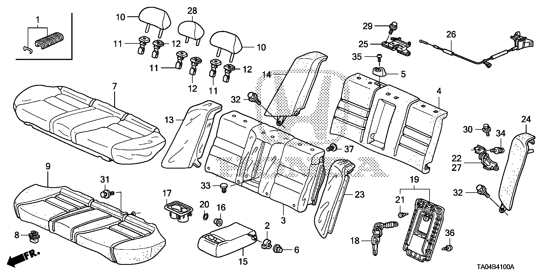 Diagram REAR SEAT for your Honda Accord  